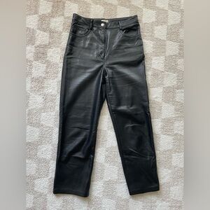 Aritzia (Wilfred) Melina Crop Black Leather Pants